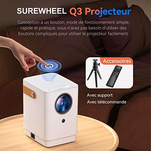 Video Projecteur Portatif Surewheel - 320ANSI 1080P FHD avec Android TV ,5G Wifi Bluetooth (Via Coupon)