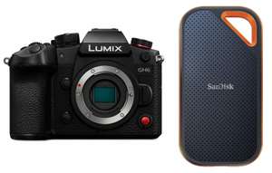 Appareil photo hybride Panasonic Lumix GH6 (Boitier nu) + SSD SanDisk Extreme Portable 1To offert (Via ODR de 400€)