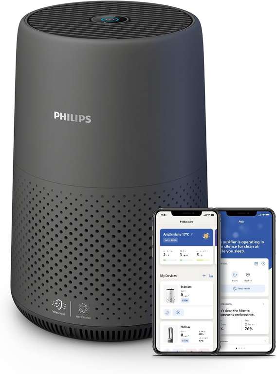 Purificateur d'air compact Philips 800i Series - 49m2, Filtre HEPA et  filtre à charbon actif –