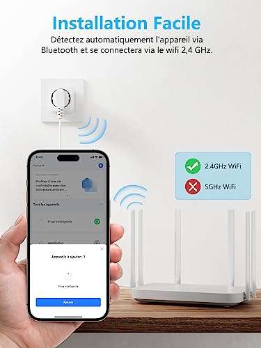 4 prises connectées Eightree - compatible Alexa/Google Home et Smartlife (Via coupon - Vendeur tiers)