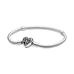 Pandora Bracelet à Mailles Serpent avec Fermoir en Forme de cœur (17 cm)