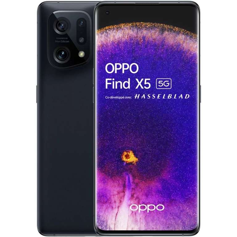 Smartphone 6.5" Oppo Find X5 5G - AMOLED 120 Hz, 8 Go de RAM, 256 Go, Snapdragon 888, 50 Mp