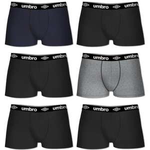 Lot de 6 boxers Umbro - bleu/gris/noir (du S au XXL)