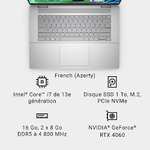 PC Portable 16" Dell Inspiron 16 Plus 7360 - i7-13620H, 16:10 2.5K 300nits 120 Hz, 16 Go RAM, 1 To SSD, RTX 4060 8Go,Windows 11