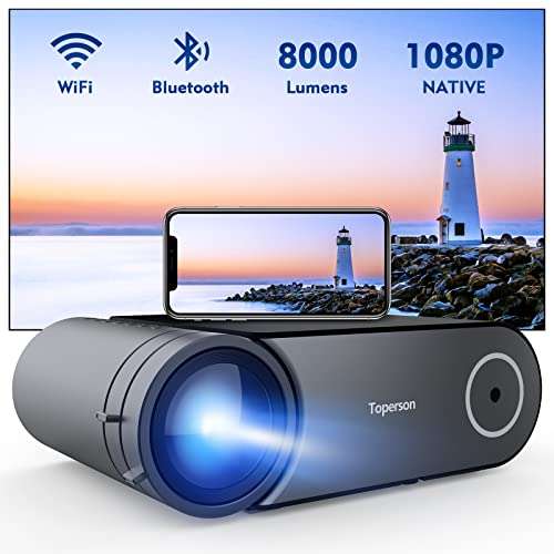 Projecteur WiFi/Bluetooth Toperson - 8000 Lumens, 1080p natif, Compatible Dolby (Vendeur Tiers)