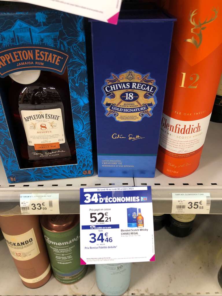 Bouteille de whisky Chivas 18 ans - 70cl (via 17.75€ sur la carte de  fidélité) –