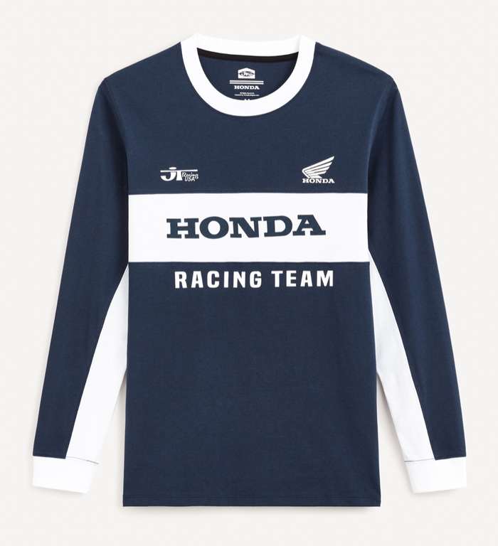 T-Shirt Honda manches longues - Tailles XS à XXL, Bleu Marine + 18,5% cashback