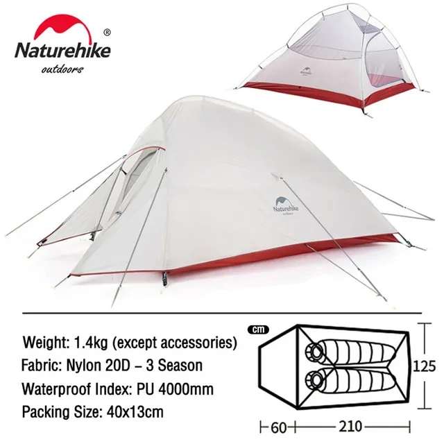 Tente ultralight Naturehike Cloup Up 2 20D - 2 places, 1,4kg
