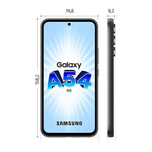 Smartphone 6,4" Samsung Galaxy A54 5G - Dynamic AMOLED, 120 Hz, 8 Go de RAM, 256 Go (via ODR 50€) + Chargeur 25W offert