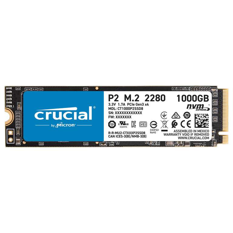 SSD interne M.2 NVMe Crucial P2 - 1 To