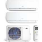 Kit climatiseur réversible fixe Akila Obami - Bi-split 2,6kW + 3,5kW (total 21000 BTU), A++/A+, R32, télécommande, WiFi (Vendeur Tiers)