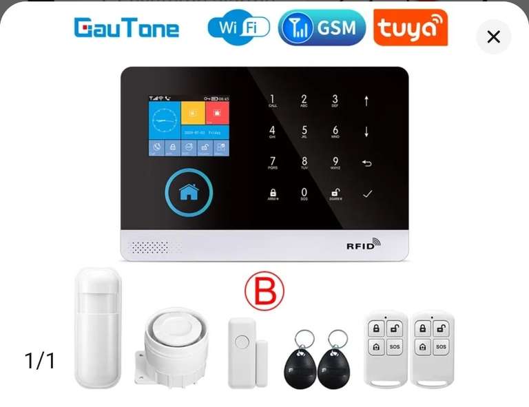 Système d'alarme de sécurité domestique WiFi/GSM GauTone - Tuya