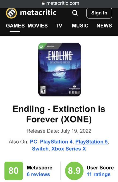 Jeu Endling : Extinction is Forever sur Xbox One