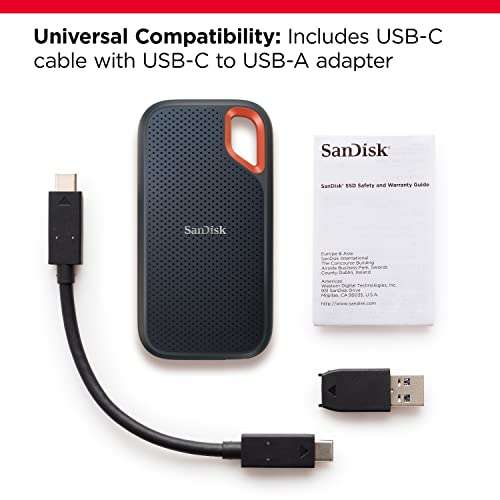 [Prime DE] Disque dur externe SanDisk Extreme Portable SSD External Hard Drive - 1 To