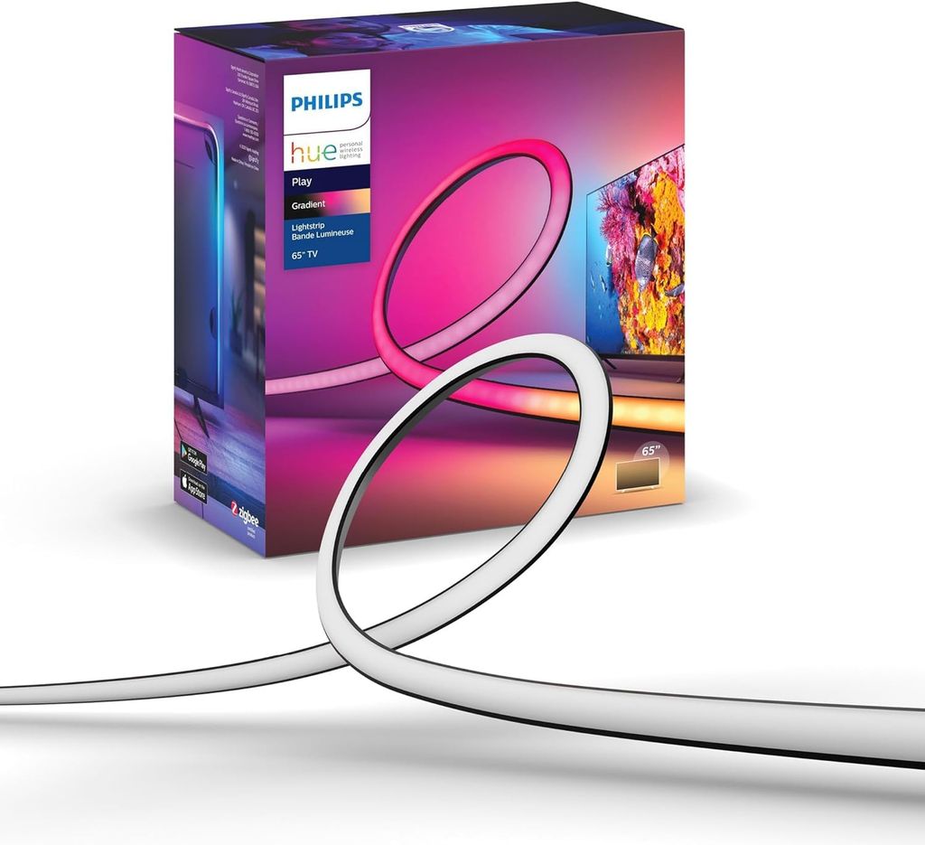 Ruban LED Philips Hue Lightstrip Play Gradient pour TV 65" (75" à 129.99€)