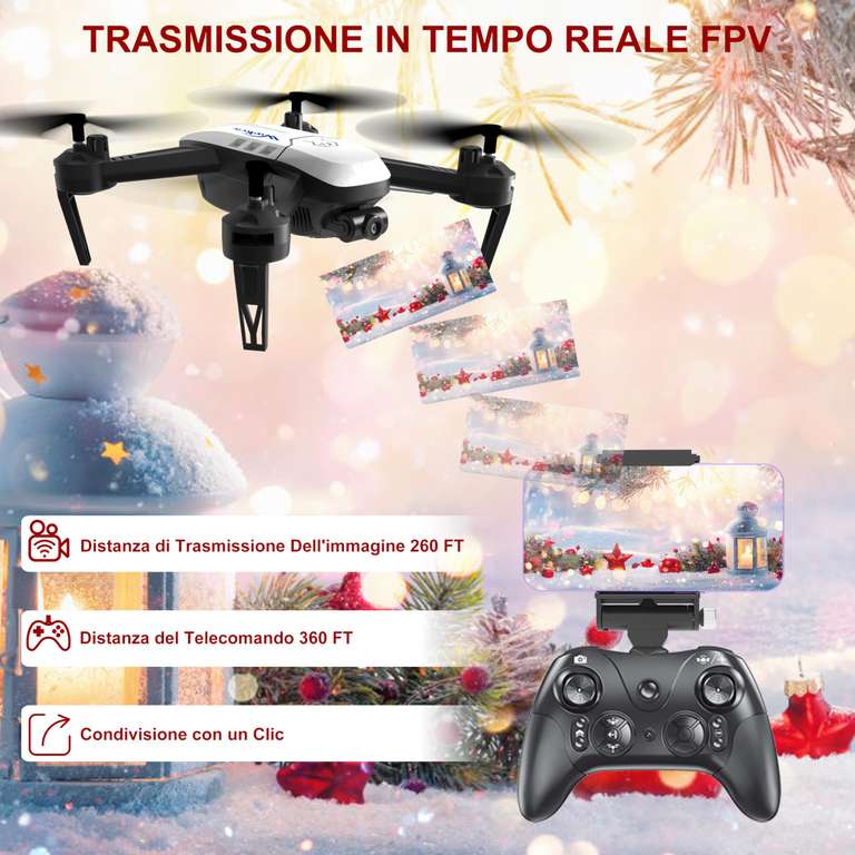 Drone avec caméra HD 1080P Wipkviey T6, drones professionnels pour enfants et débutants (Vendeur Tiers - via coupon)