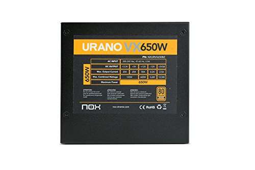 Alimentation PC Nox Urano NXURVX650BZ VX 650W - 650W, 80 Plus Bronze