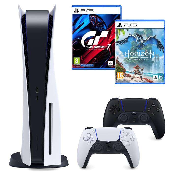 Console Sony PlayStation 5 Standard + 2ème Manette + Gran Turismo 7 + Horizon Forbidden West (Frontaliers Suisse)