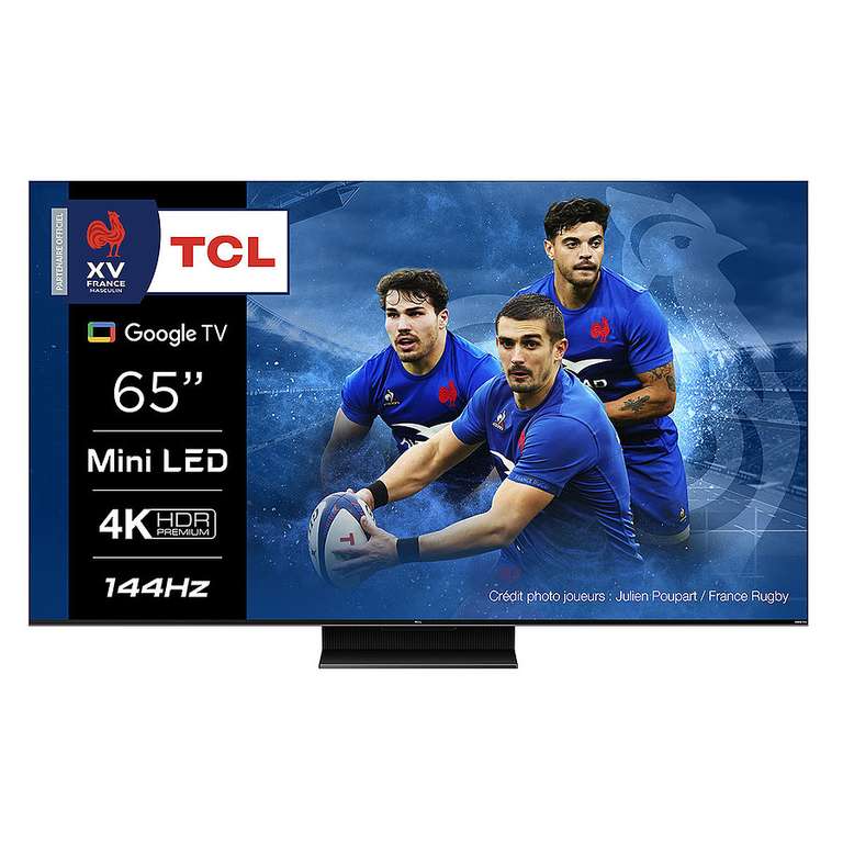 TV 65" TCL 65C809 - 4K UHD, QLED Mini Led, 144 Hz, HDR Premium 1300, Google TV (electro-amomp.fr)