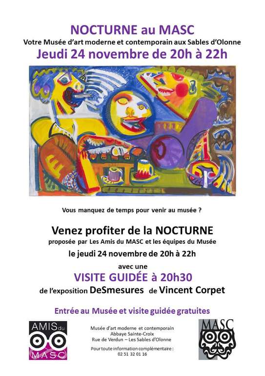 Entrée nocturne et Visite guidée gratuites au Musée d'art moderne et contemporain des Sables d'Olonne (85)