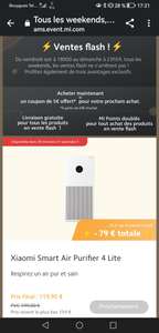 Purificateur d'air Xiaomi Smart Air Purifier 4 Lite - HEPA, Écran LED