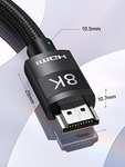 Câble HDMI 2.1 UGreen (2m) - 8K 60 Hz / 4K 120 Hz, 48 Gbps, 3D, eARC, Dolby Vision (Via coupon - Vendeur tiers)