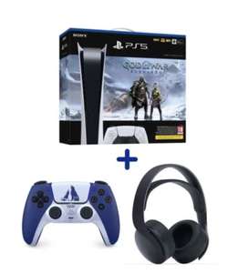Pack Console Sony PS5 Digitale + God of War : Ragnarök + Manette DualSense God of War:Ragnarök + Casque-Micro Capsule 3D Noir
