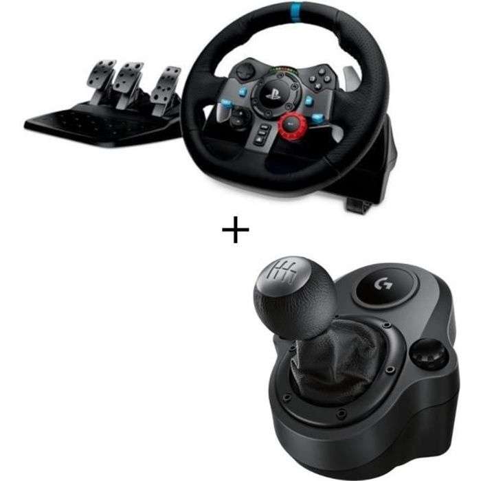 Pack Volant Logitech G29 + Levier de vitesse Driving Force Shifter -  Compatible PS5 / PS4 et PC –