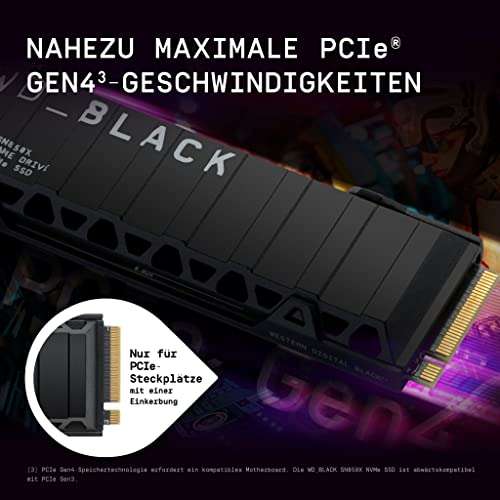 SSD Interne Western Digital WD_Black SN850X NVMe - 2 To avec dissipateur thermique jusqu'à 7300 Mo/s (Compatible PS5)