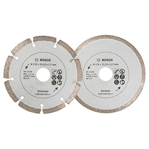 Lot de 2 disques diamantés pour meuleuse angulaire Bosch - Ø125 mm