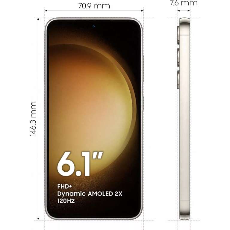 [Clients Orange/Sosh] Smartphone 6.1" Samsung Galaxy S23 - 256 Go, Coloris au choix (via bonus reprise de 150€)