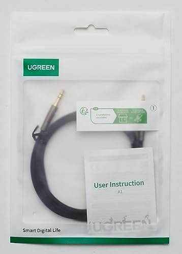 Câble audio UGREEN - Jack 3,5mm mâle, Nylon tressé, 1 mètre (Vendeur tiers - via coupon)