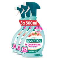 Lot de 3 Désinfectant Sanytol Nettoyant Multi-Usages - Parfum Pamplemousse, 3 x 500 ml