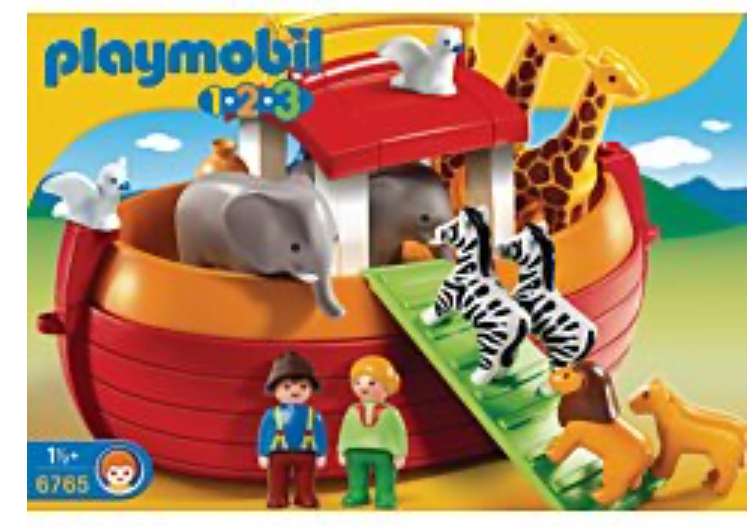 Playmobil 1.2.3 6765 arche de noé transportable - avec deux personnages, des animaux et des accessoires