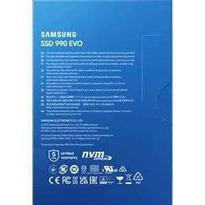 SSD interne M.2 NVMe 5.0 Samsung 990 Evo (MZ-V9E1T0BW) - 1 To, TLC 3D