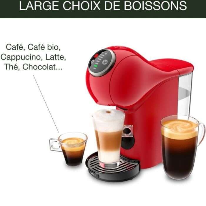 Machine à café Krups (YY4444FD) - Compact, Fonction XL, Multi-boissons, Genio S Plus, Rouge