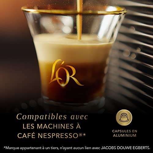 Lot de 10 paquets de café en capsules L'or Espresso Satinato - Intensité 6, 10 x 10 capsules (via coupon & abonnement)