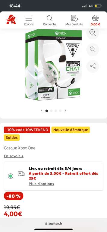 Casque Turtle Beach Recon Chat Blanc pour Xbox One