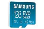 Carte mémoire microSDXC Samsung Evo Select - 128 Go, UHS-I U3 (MB-ME128KA/UE)