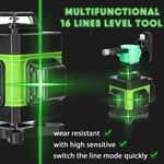 Niveau laser 4D 16 lignes avec télécommande + 2 batteries + trépied de 1.5m + 3 accessoires + sac de transport