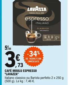 Lot de 2 Paquets de Café Moulu Espresso Lavazza (2x 250g)