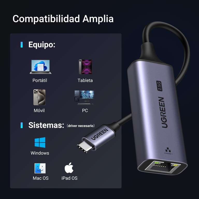 Adaptateur Ugreen USB-C Ethernet 2.5Gbps (Vendeur Tiers)