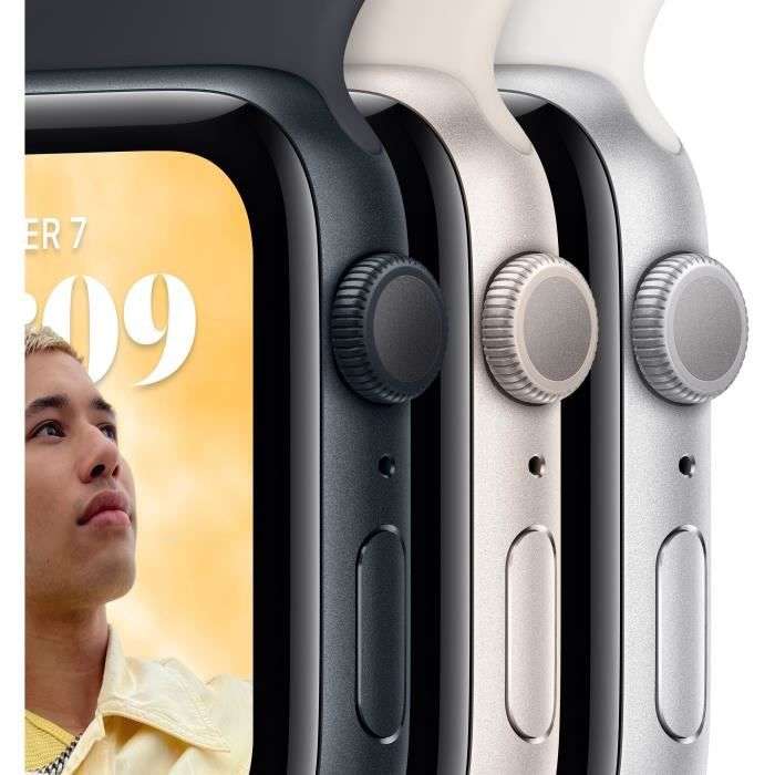 [CDAV] Montre connectée Apple Watch SE GPS 2022 (2ème génération) - 44mm, boîtier Midnight Aluminium, bracelet Midnight Sport Band Regular