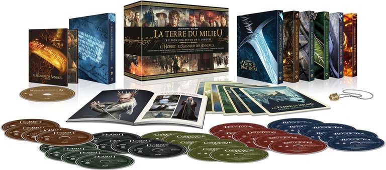 Coffret Blu-ray 4K Terre du Milieu - Trilogie Le Hobbit + Le seigneur des anneaux (Version longue)