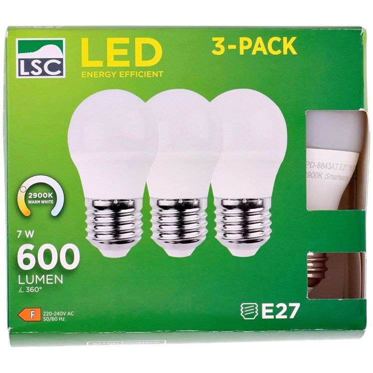 Lot de 3 ampoules LSC - 7W, LED 600 lumens