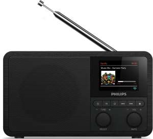 Radio-réveil Philips Webradio Dab+ PR802/12 - Bluetooth, Dual Alarm, Spotify Connect - Noir