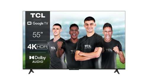 TV 55" TCL 55P639 - Smart TV, 4K HDR, Google TV, Game Master, Dolby Audio, Dark Metallic