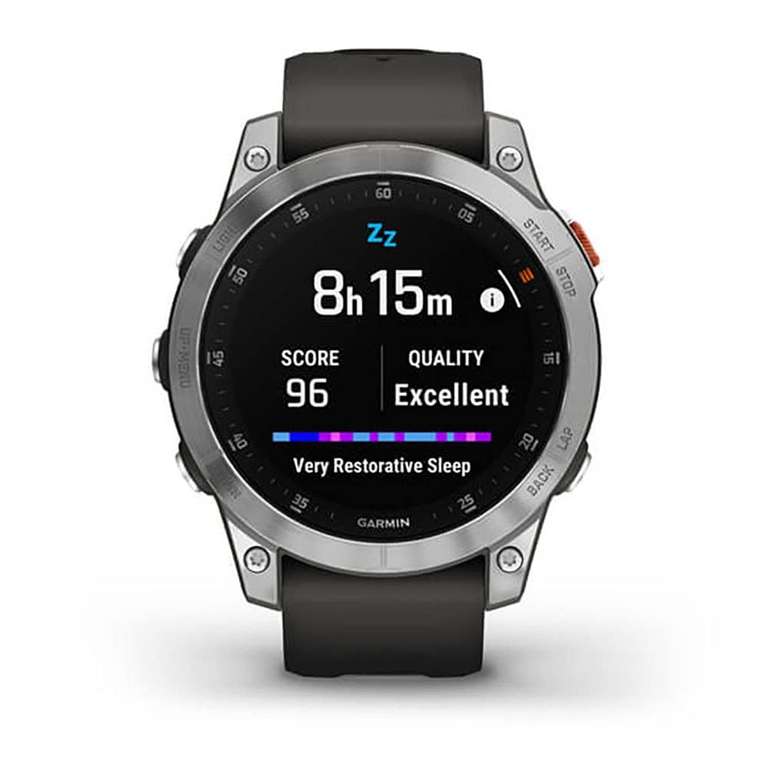 Montre GPS connectée Multisport Garmin Epix avec écran AMOLED - Acier, Silver avec bracelet gris - Boitier 47 mm