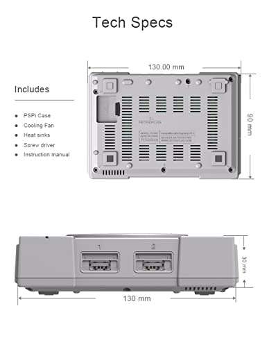 Boîtier pour Raspberry Pi 4 Retroflag PiStation - arrêt et réinitialisation sécurisée, Ventilateur, Radiateurs, câble HDMI (Vendeur Tiers)