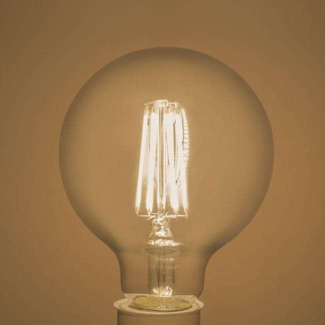 Ampoule LED à filament globe Lexman - 95 mm, E27, 1055Lm = 75W, blanc neutre